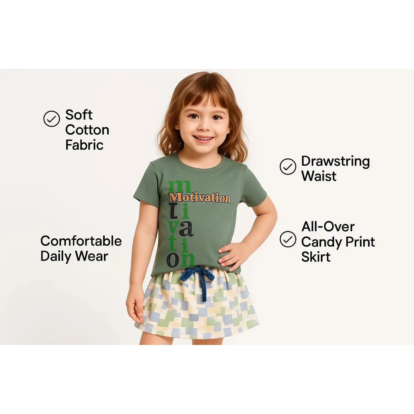 Baby Girl Clothing Set | Breathable 100% Organic Cotton | Age 1-2