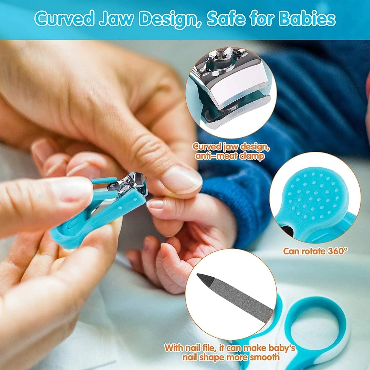 10-in-1 Baby Grooming & Daily Care Kit (Nail Clipper, Brush, Comb)