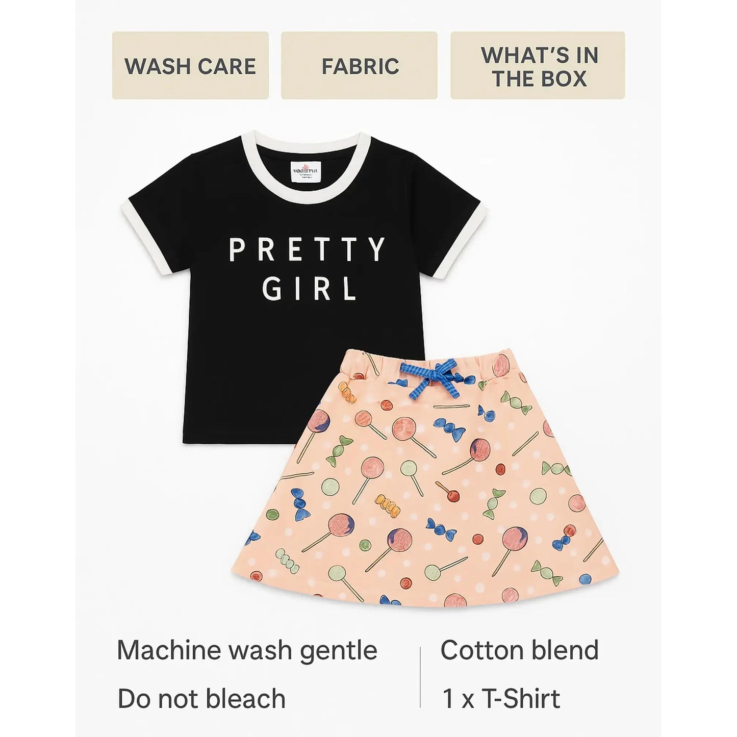 Baby Girl Clothing Set | Breathable 100% Organic Cotton | Age 1-2