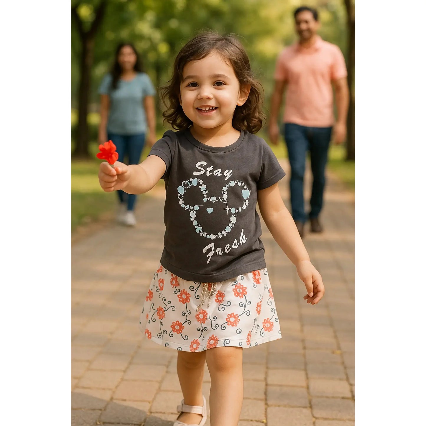 Baby Girl Clothing Set | Breathable 100% Organic Cotton | Age 1-2