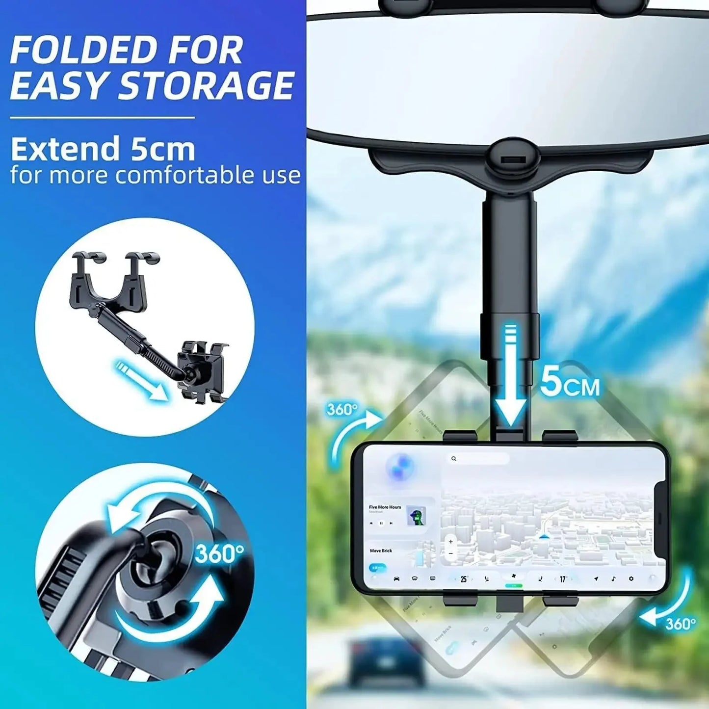 360° Rotating Car Phone Mount Holder