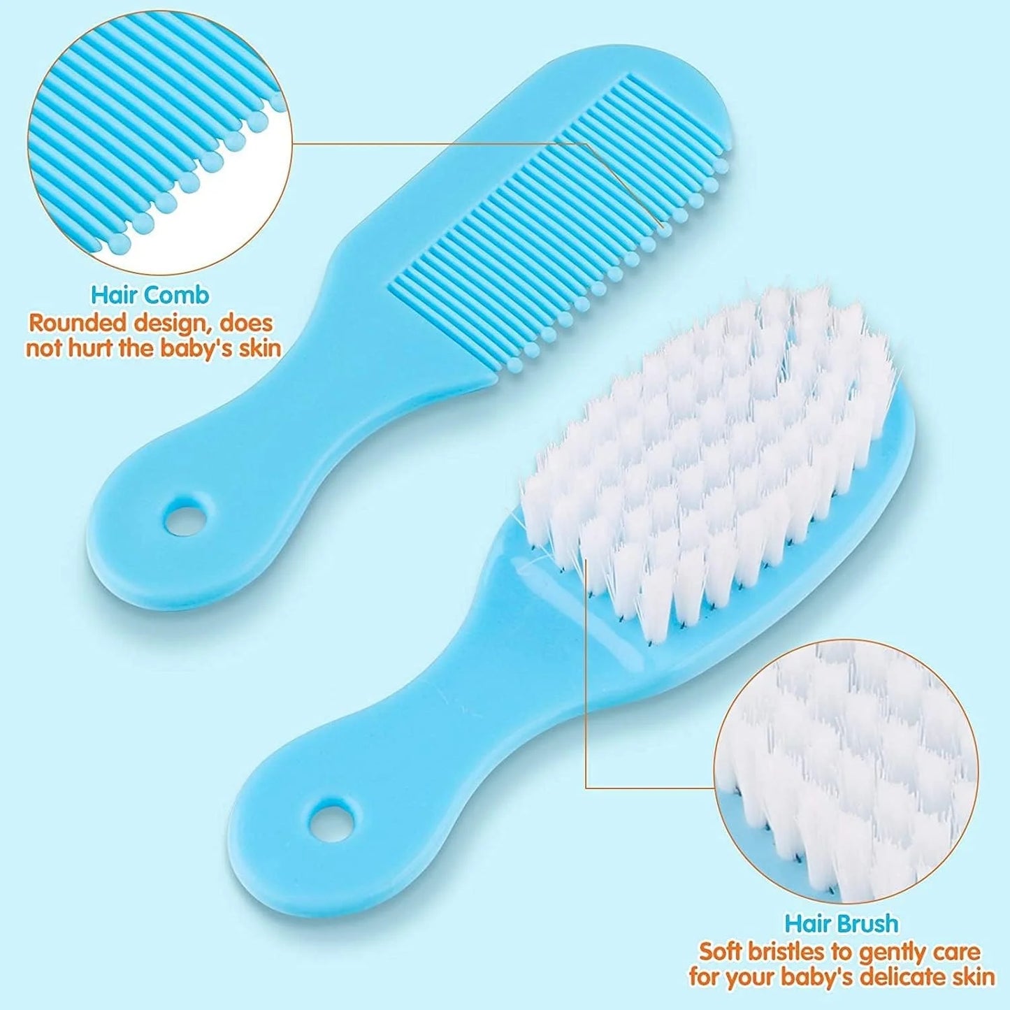 10-in-1 Baby Grooming & Daily Care Kit (Nail Clipper, Brush, Comb)