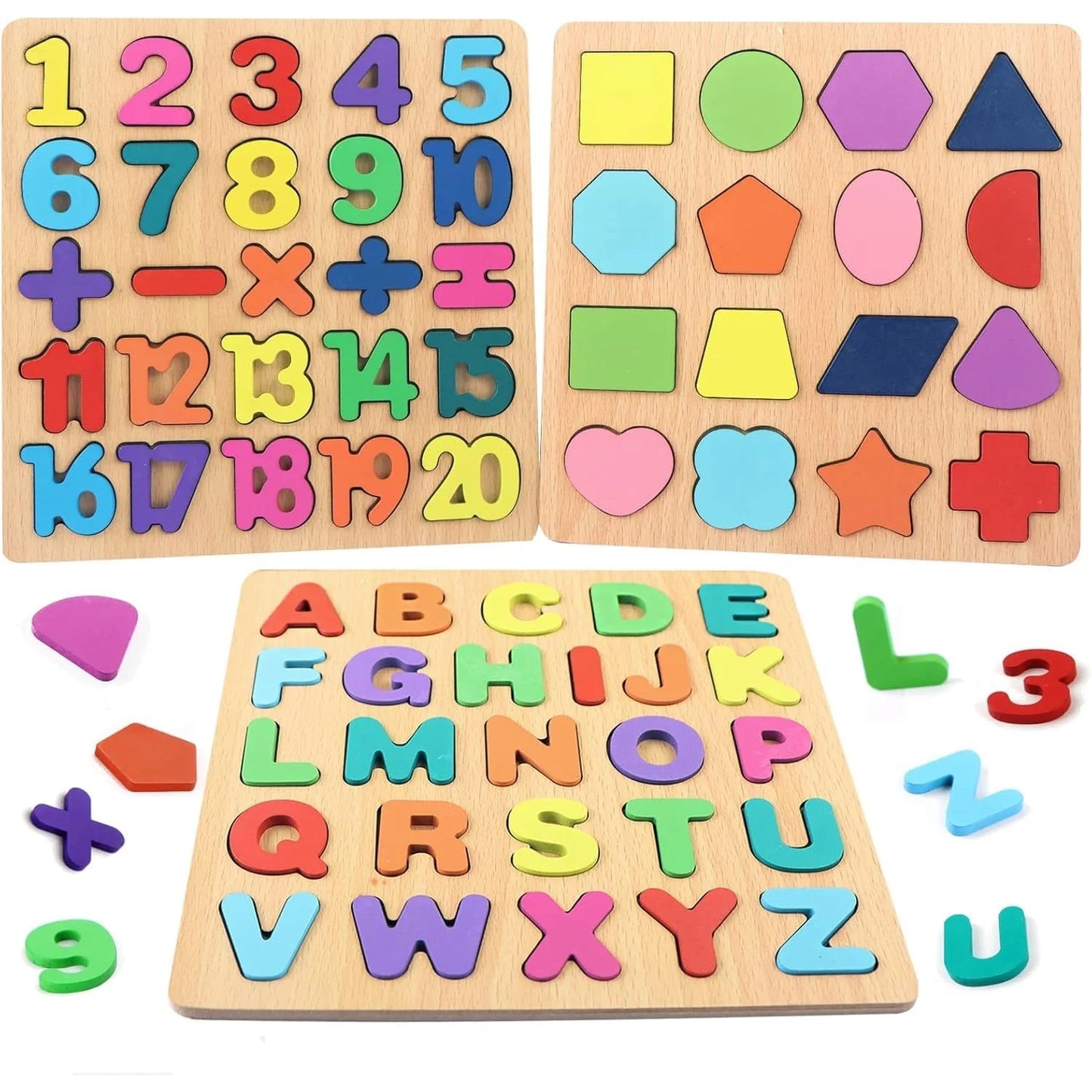 3D Wooden Educational Jigsaw Puzzle Set | Toddlers & Kids