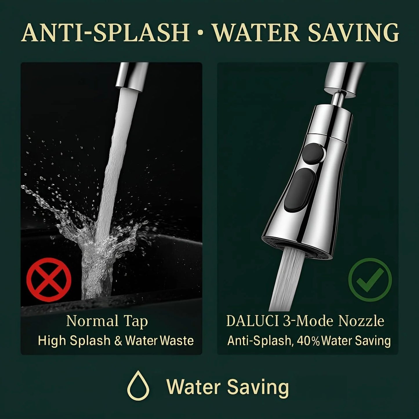 360° Rotating Swivel Water-Saving Faucet Sprayer