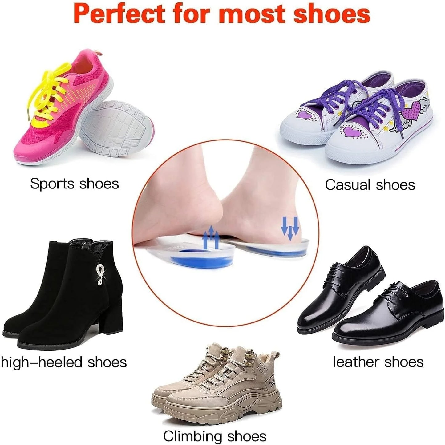 Silicone Gel Soles For Heels | Crack Prevention & Pain Relief