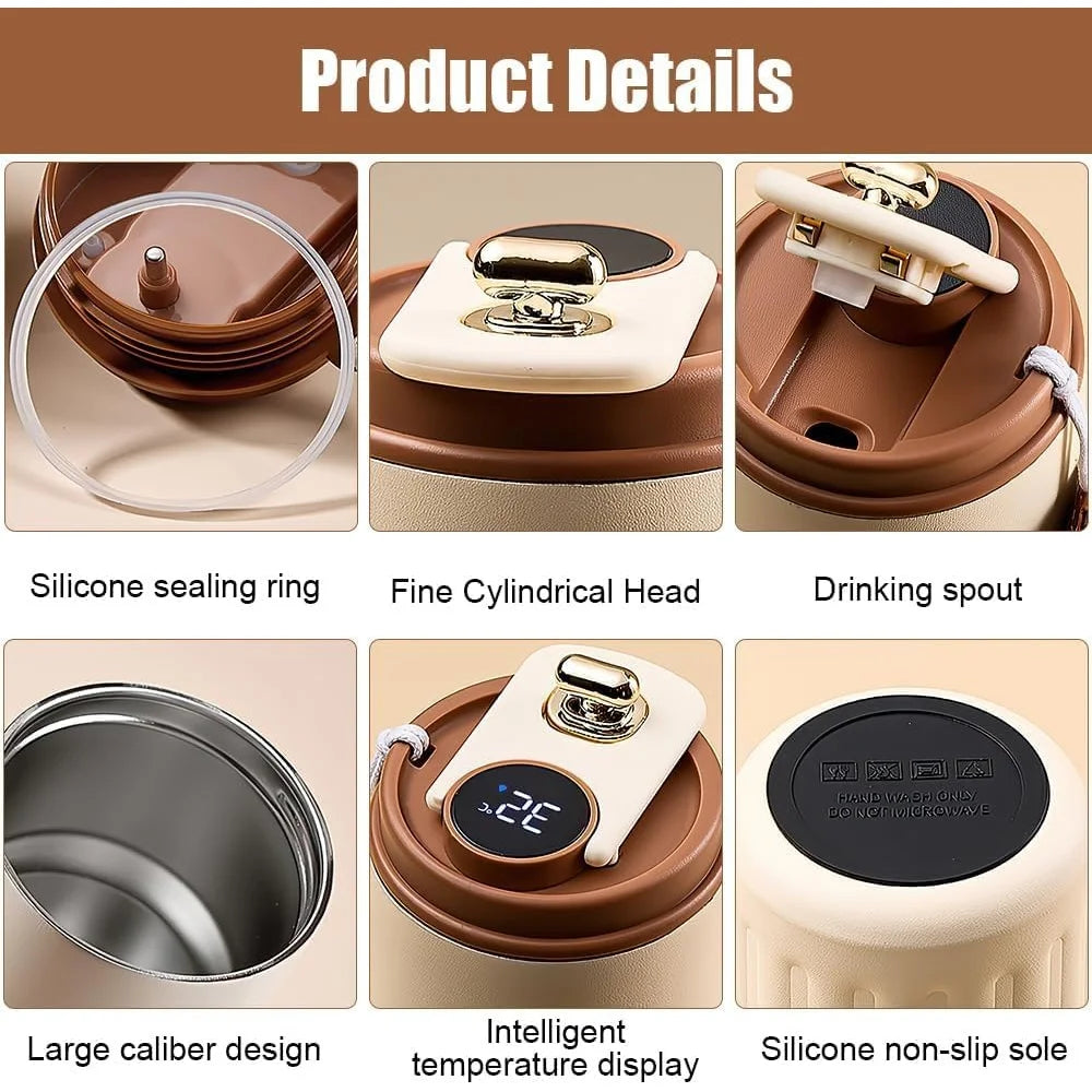 Insulated Stainless Steel Coffee Mug | Smart Temperature Display