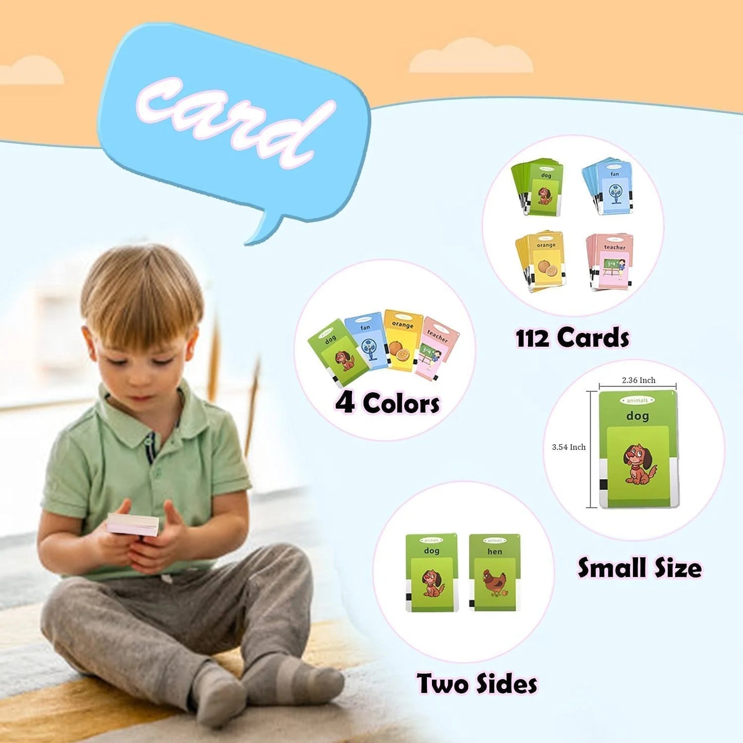 Educational Talk Flash Cards | Toy for Kids (112 Cards)
