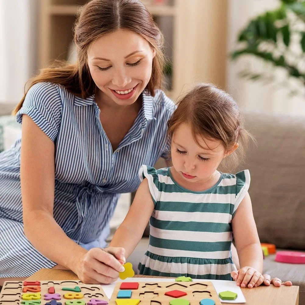 3D Wooden Educational Jigsaw Puzzle Set | Toddlers & Kids