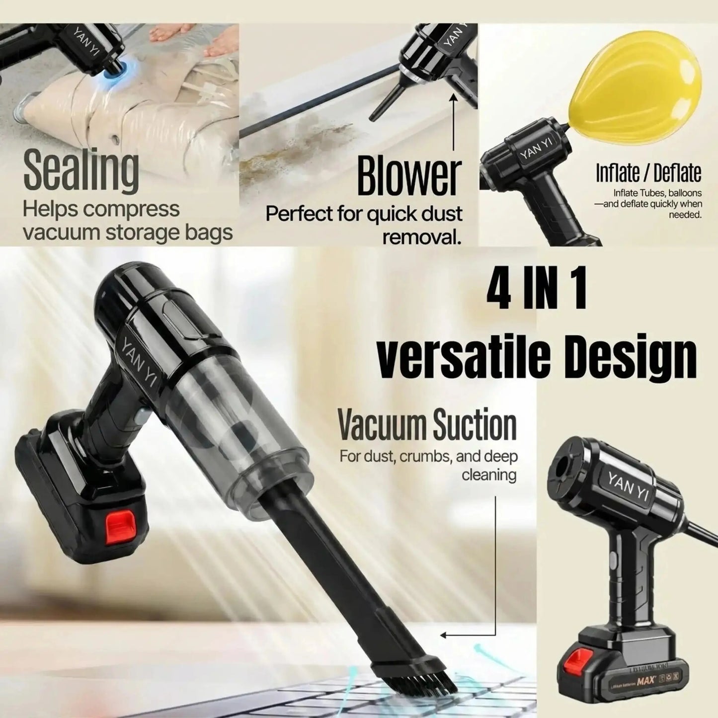 High-Power Portable Vacuum Cleaner