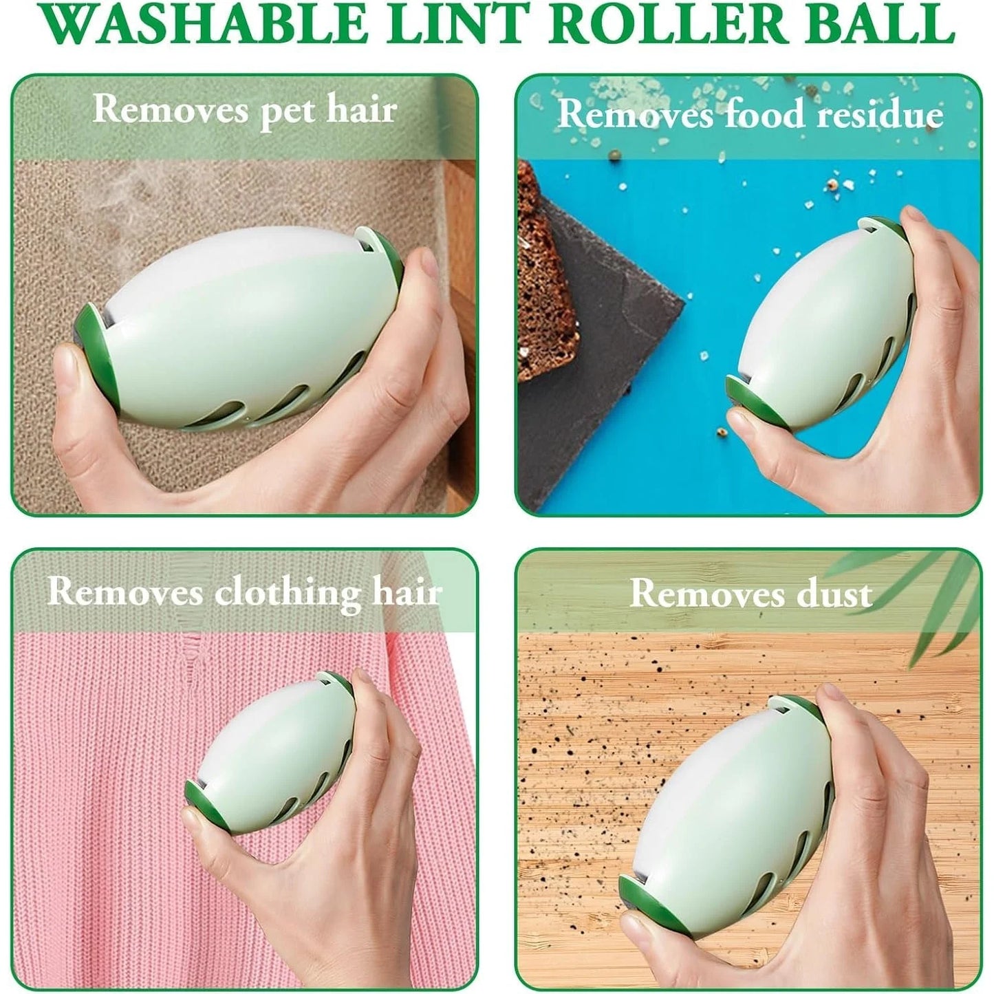Portable Gel Lint Roller | For Clothes & Pet Hair | Washable & Reusable