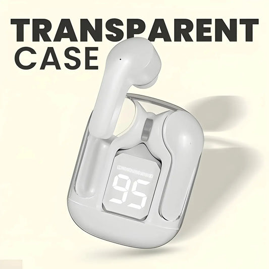 True Wireless Earbuds | LED Power Display & Transparent Case