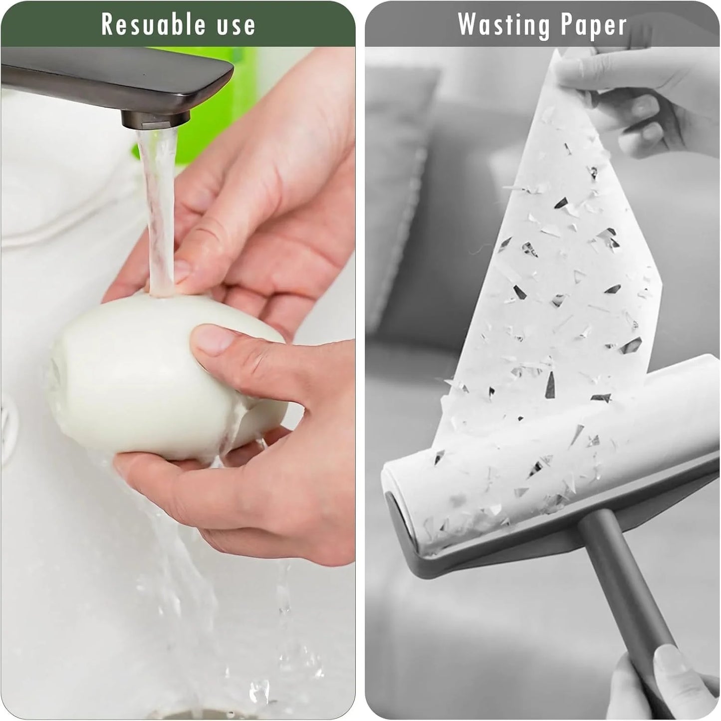 Portable Gel Lint Roller | For Clothes & Pet Hair | Washable & Reusable