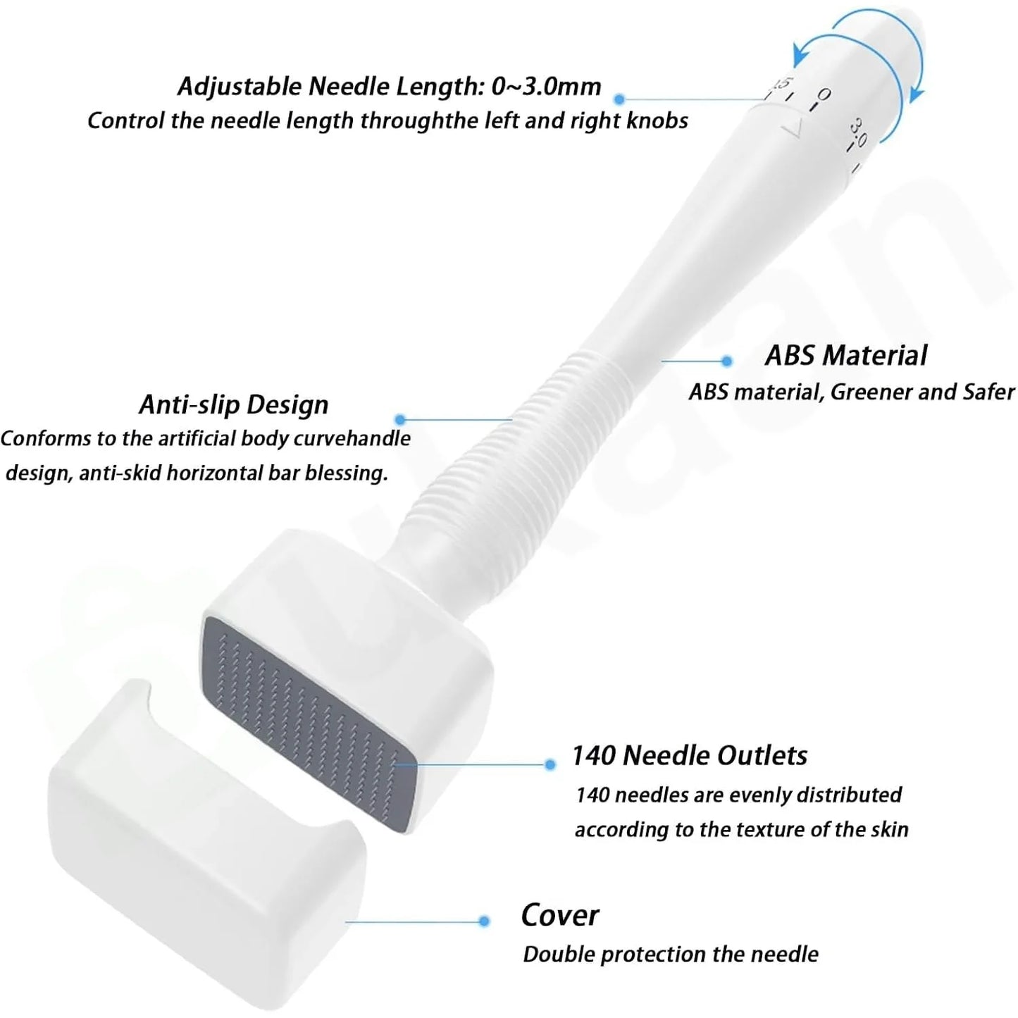 Professional 540 Micro-Needle Derma Roller | Hair & Skin Growth