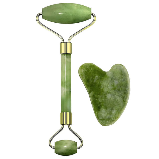 Natural Jade Roller & Gua Sha Set