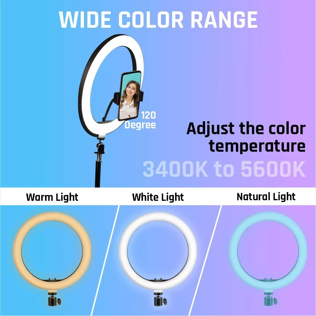 10-Inch LED Ring Light | 7-Feet Professional Tripod Stand