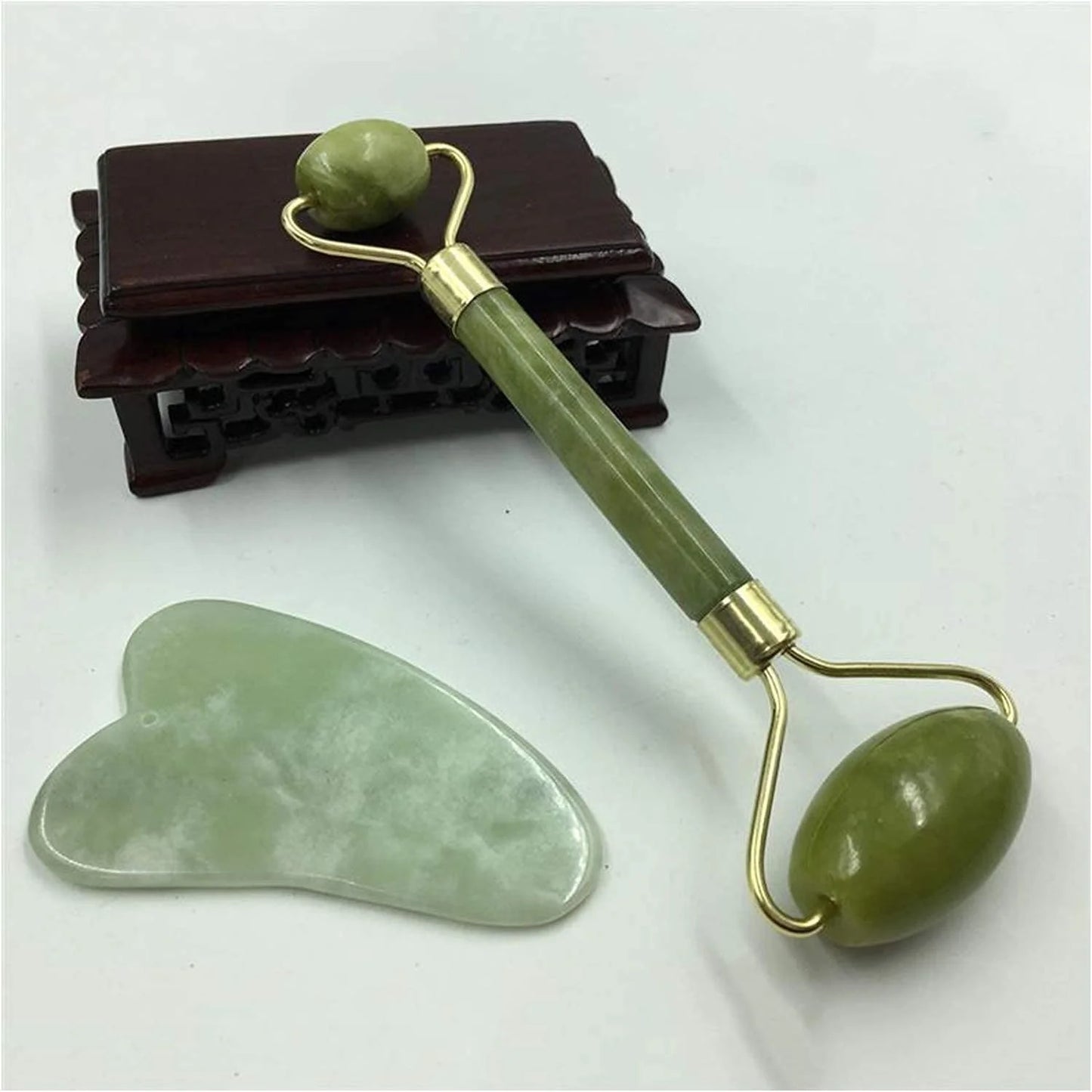 Natural Jade Roller & Gua Sha Set