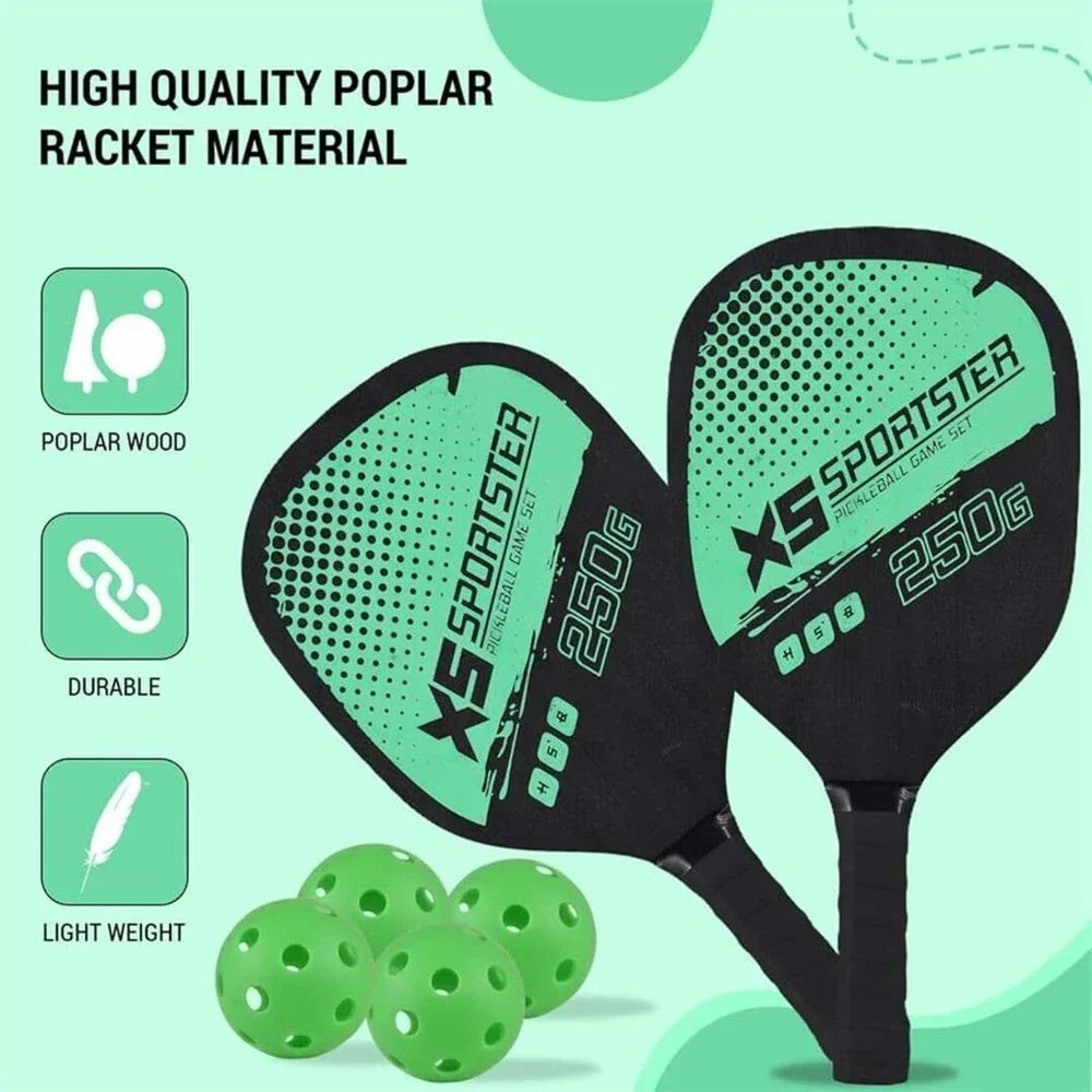 Premium USAPA Pickleball Kit | 2 Racquet & 6 Balls Set