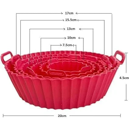 Reusable Non-Stick Silicone Air Fryer Liners (Pack of 6)