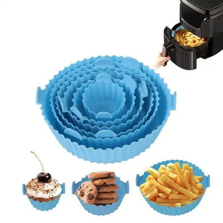 Reusable Non-Stick Silicone Air Fryer Liners (Pack of 6)
