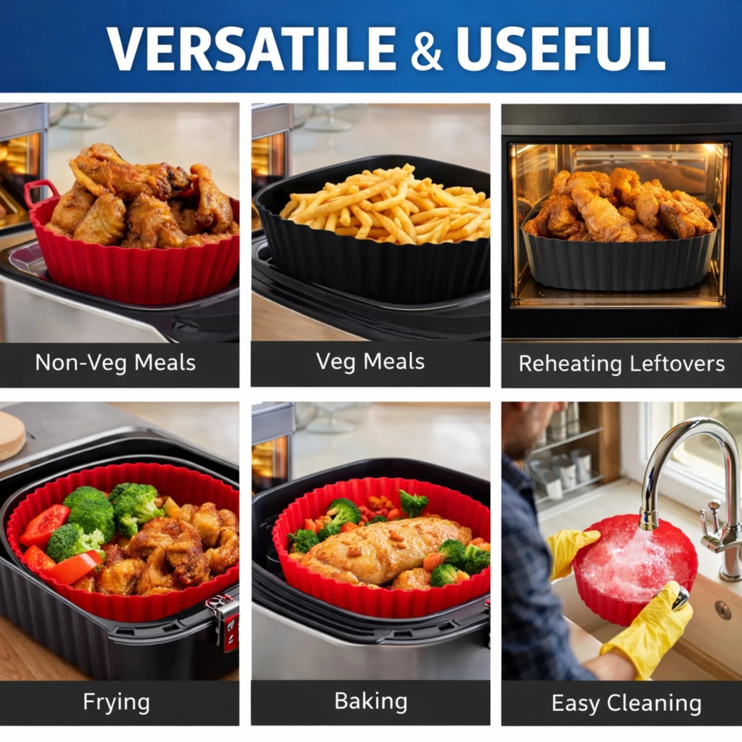 Reusable Silicone Air Fryer Basket