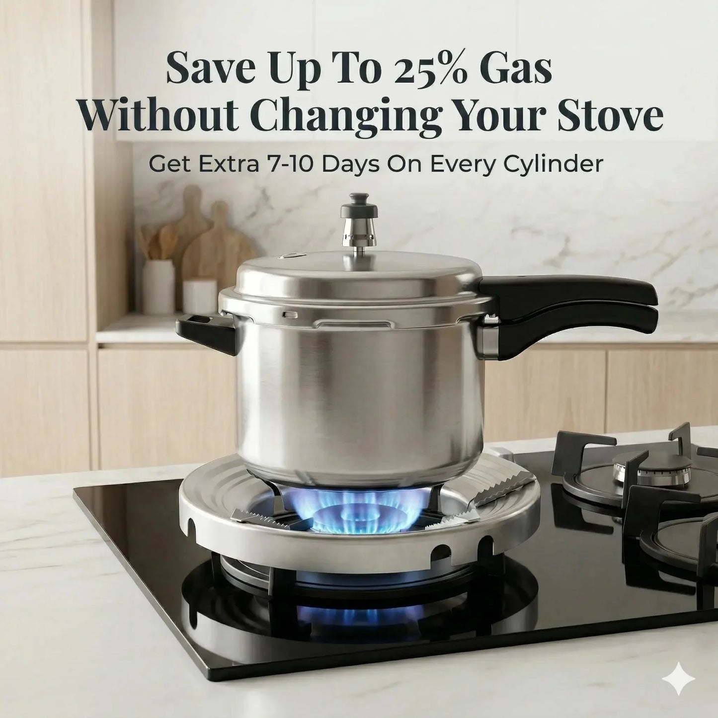 Stainless Steel Gas Saver Ring | Windproof Flame Booster (Buy 1 Get 1 Free)